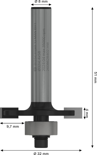 PRO Nutfräser, L 4", Schaft 3&nbsp;mm Produktbild img5 L