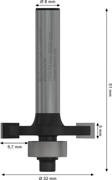 PRO Nutfräser, L 5", Schaft 3&nbsp;mm Produktbild img5 L
