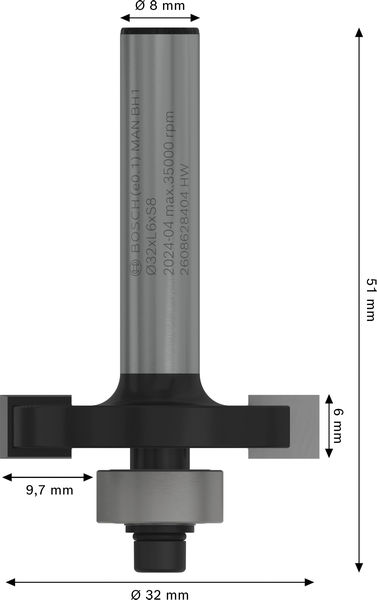 PRO Nutfräser, L 6", Schaft 3&nbsp;mm Produktbild img5 L