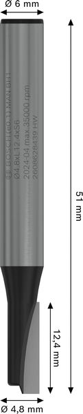 PRO Nutfräser, einschneidig, Ø 4,8&nbsp;x&nbsp;L 12,4, Schaft 6&nbsp;mm Produktbild img5 L