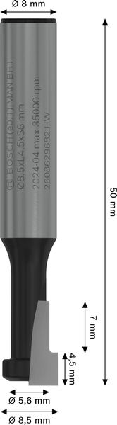 PRO T-Nutfräser, Ø 8,5&nbsp;x&nbsp;Ø 5,6, Schaft 8&nbsp;mm Produktbild img5 L