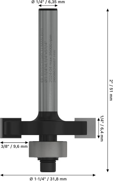 PRO Nutfräser, L 1/4", Schaft 1/4" Produktbild img5 L