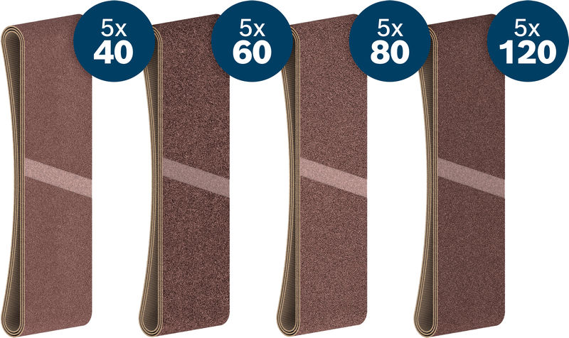 PRO X440 Schleifband Set, 75x533mm, K40/60/80/120, 20-tlg., Starter Pack Produktbild img1 L