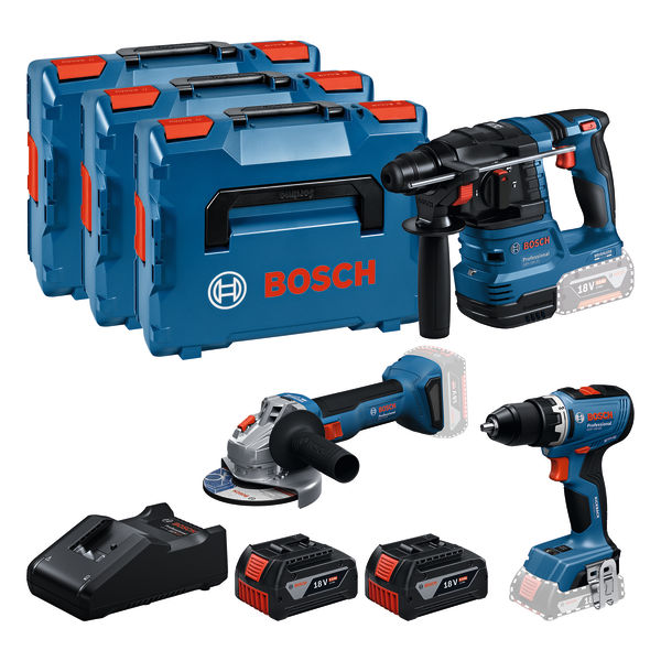 Combo Kit 18V-Set mit 3 Werkzeugen: GSR + GBH + GWS + 2x GBA 5.0 Ah + GAL 18V-40 Produktbild img1 L