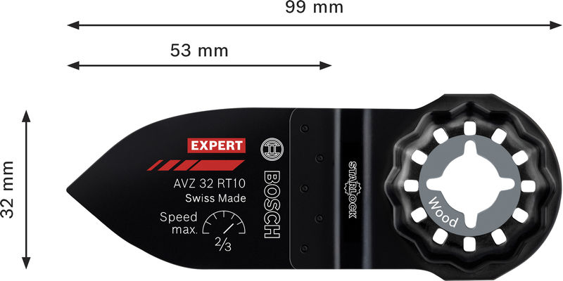 EXPERT AVZ 32 RT10 Schleiffinger, 32 x 53 mm Produktbild img4 L