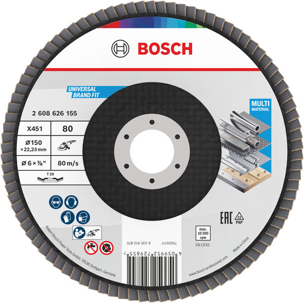 X451 Fächerschleifscheibe, 150 x 22,23&nbsp;mm, K80, Z29, 15-tlg Produktbild img1 L