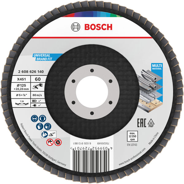 X451 Fächerschleifscheibe, 125 x 22,23&nbsp;mm, K60, Z29, 15-tlg Produktbild img1 L