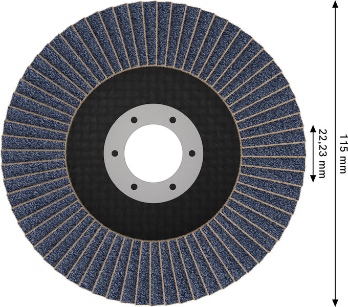 X451 Fächerschleifscheibe, 115 x 22,23&nbsp;mm, K60, Z29, 15-tlg Produktbild img5 L
