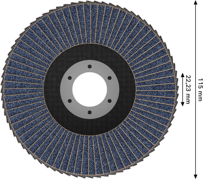 X451 Fächerschleifscheibe, 115 x 22,23&nbsp;mm, K120, Z27, 15-tlg Produktbild img5 L
