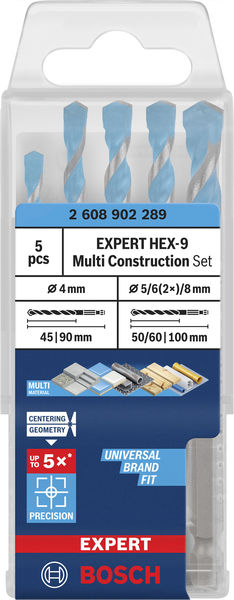 EXPERT HEX-9 Multi Construction Bohrer-Set, D= 4 / 5 / 6 / 6 / 8 mm, 5-tlg. Produktbild img2 L