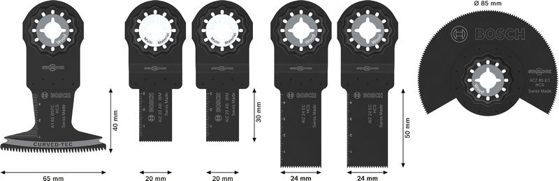 Holz- und Weichmetall-Blatt-Set für oszillierende Multifunktionswerkzeuge,6-tlg. Produktbild img5 L