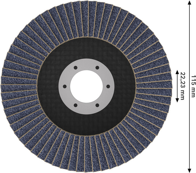 X451 Fächerschleifscheibe, 115 x 22,23&nbsp;mm, K60, Z29, 60-tlg Produktbild img5 L