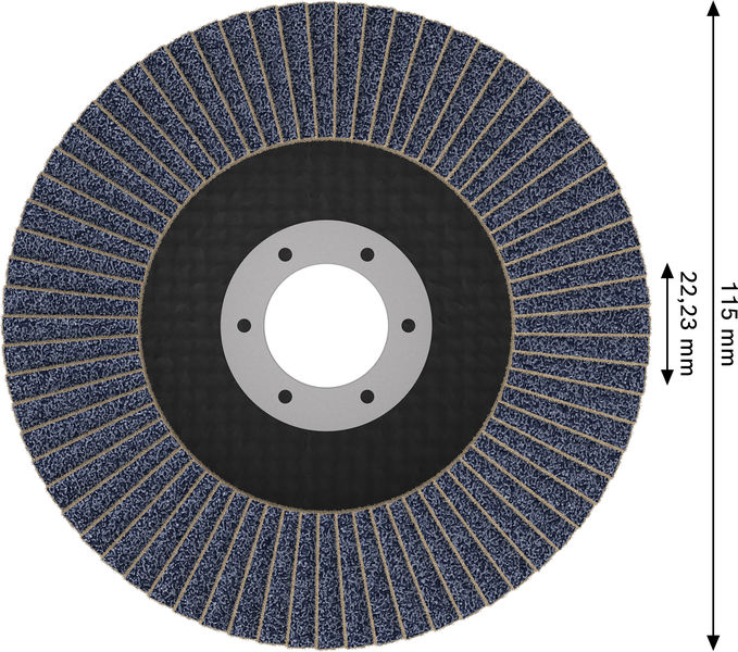 X451 Fächerschleifscheibe, 115 x 22,23&nbsp;mm, K80, Z29, 60-tlg Produktbild img5 L