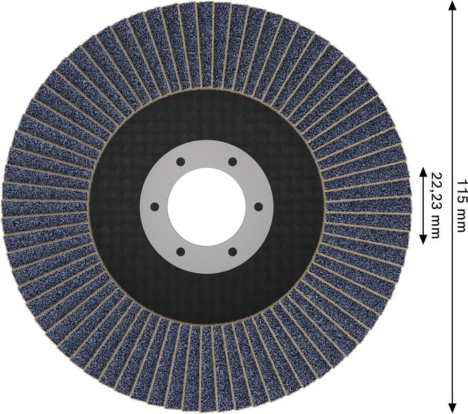 X451 Fächerschleifscheibe, 115 x 22,23&nbsp;mm, K120, Z29, 60-tlg Produktbild img5 L