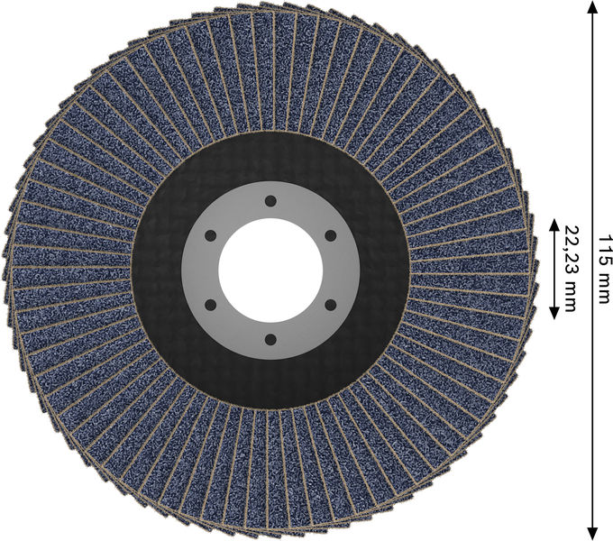 X451 Fächerschleifscheibe, 115 x 22,23&nbsp;mm, K120, Z27, 60-tlg Produktbild img5 L