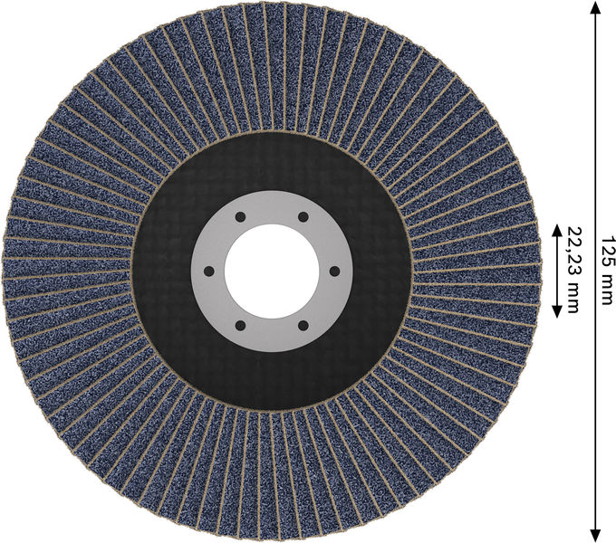 X451 Fächerschleifscheibe, 125 x 22,23&nbsp;mm, K120, Z29, 60-tlg Produktbild img5 L