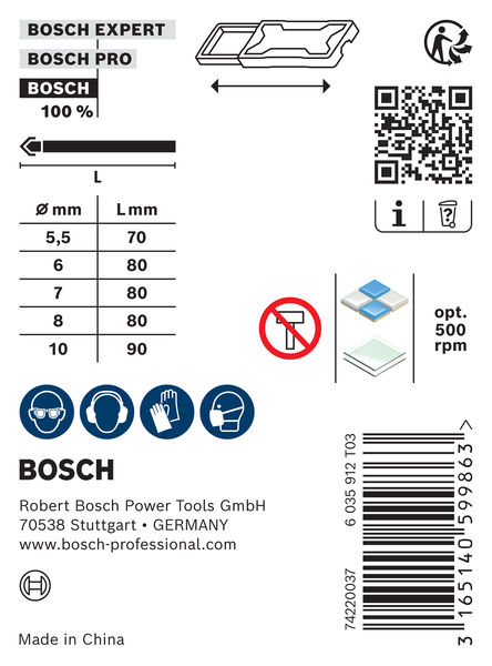 CYL-9 Ceramic dry Fliesenbohrer-Set, 5,5/6/7/8/10&nbsp;mm, 5-tlg Produktbild img4 L