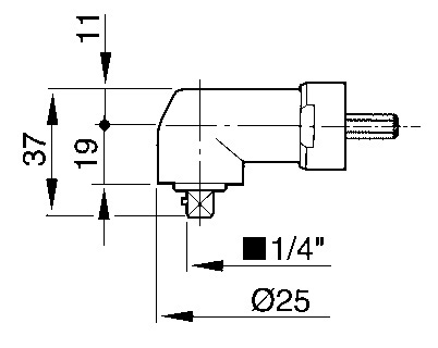 Winkelkopf 1/4"-Vierkant-Abtrieb Produktbild img2 L