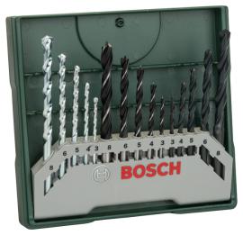 Mini-X-Line Mixed-Set, 15-teilig, 5 Stein-, 5 Metall-, 5 Holzbohrer Produktbild