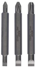 Doppelklingenbit-Set, 3-teilig, S0,6x4,5, PH1, S0,8x5,5, PH2, S1,2x6,5, PH3,60mm Produktbild