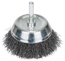 Topfbürste für Bohrmaschinen, gewellter Draht, 75 x 6 mm Produktbild