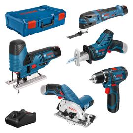 Combo Kit Set mit 5 12V-Werkzeugen: GSR+GST+GOP+GKS+GSA+3x GBA 3.0Ah+GAL+XL-BOXX Produktbild