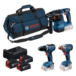 Combo Kit 18V-Set mit 3 Werkzeugen: GSR + GDX + GBH + 3x5.0Ah + GAL 12V/18V-80 Produktbild