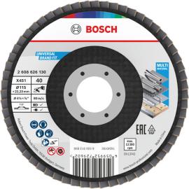 X451 Fächerschleifscheibe, 115 x 22,23&nbsp;mm, K40, Z27, 15-tlg Produktbild