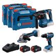 Combo Kit 18V-Set mit 3 Werkzeugen: GSR + GBH + GWS + 2x GBA 5.0 Ah + GAL 18V-40 Produktbild