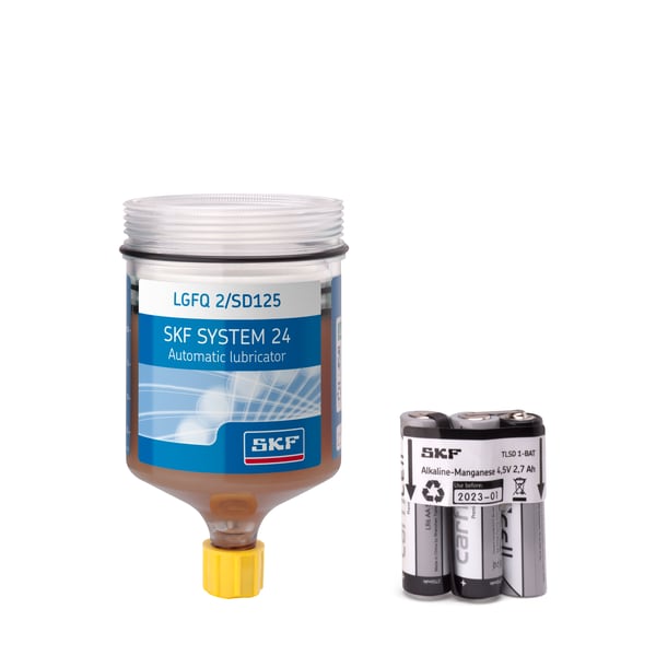 Refill cartridge grease filled, with battery for Electro-mechanical single point lubricator Produktbild img1 L