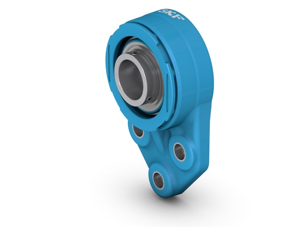 Geflanschte Kugellagereinheit mit Gewindestiftbefestigung, Montage mit 3 Schrauben und breiter ausgeführtem Innenring, Verbundstoffgehäuse, SKF Food Line Produktbild img1 L