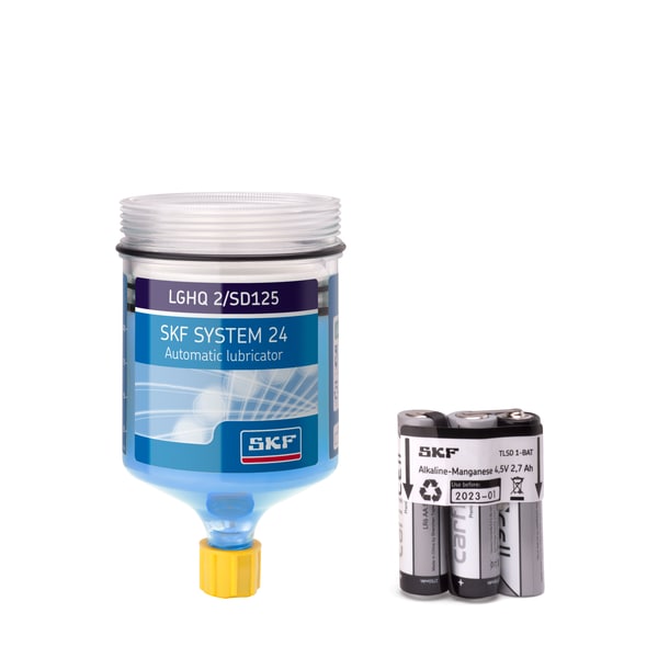 Refill cartridge grease filled, with battery for Electro-mechanical single point lubricator Produktbild img1 L