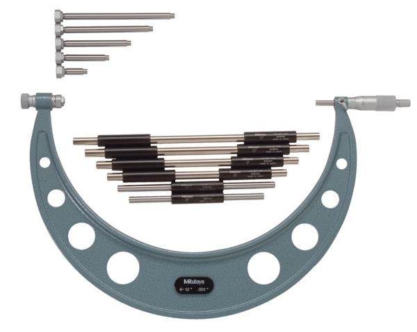 Bügelmessschraube mit auswechselbarem Messamboss 6-12" Produktbild img1 L