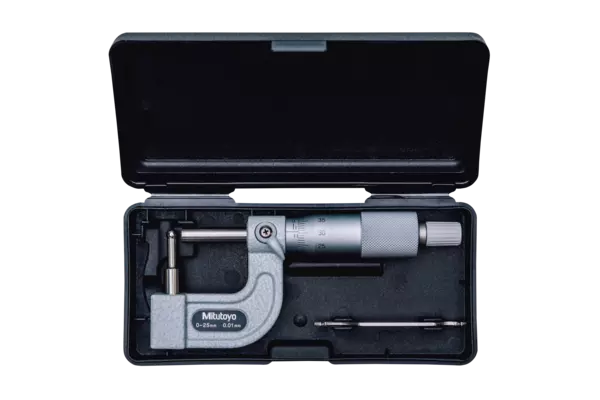 Bügelmessschraube zylindrischer Amboss, flache Spindel, 0-25 mm Produktbild img3 L