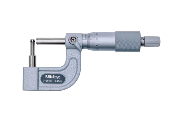 Bügelmessschraube zylindrischer Amboss, flache Spindel, 0-25 mm Produktbild img2 L
