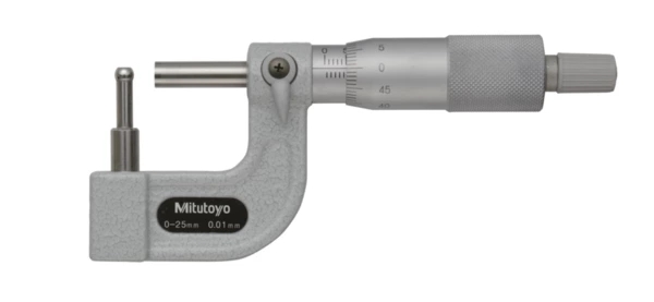 Bügelmessschraube zylindrischer Amboss, flache Spindel, 0-25 mm Produktbild img1 L