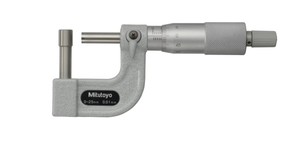 Bügelmessschraube zylindrischer Amboss, flache Spindel, 0-25 mm Produktbild img1 L