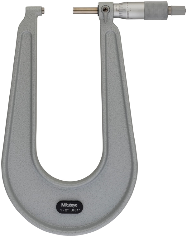 Bügelmessschraube mit tiefem Bügel 1-2", flache(r) Spindel/Amboss, 6" Bügel Produktbild img1 L