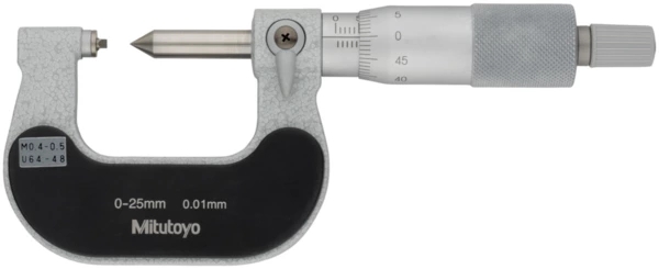Bügelmessschraube für Gewindemessung 0-25 mm, 0,4-0,5 mm/64-48TPI Produktbild img1 L