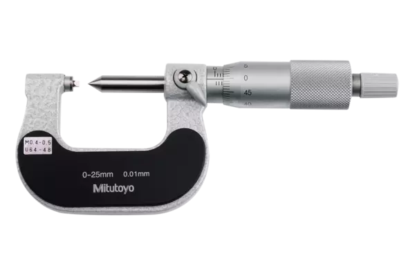 Bügelmessschraube für Gewindemessung 0-25 mm, 0,4-0,5 mm/64-48TPI Produktbild img2 L