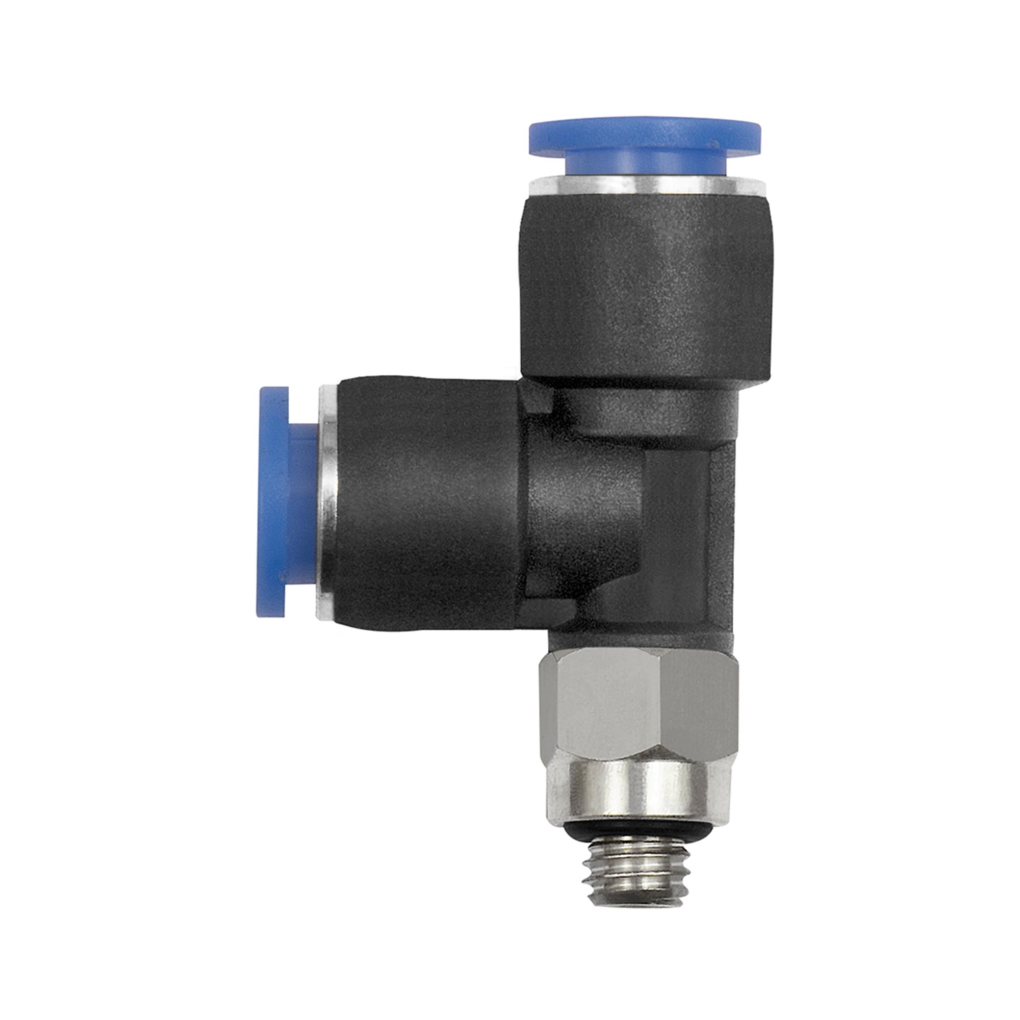 T-Steckverschraubung »Blaue Serie« mini, L-Form, drehbar, M6 Produktbild img1 L