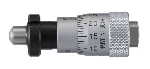 Einbaumessschraube, kurze Trommel 0-6,5 mm, 0,01 mm, sphärisch mit Spannmutter Produktbild img2 L