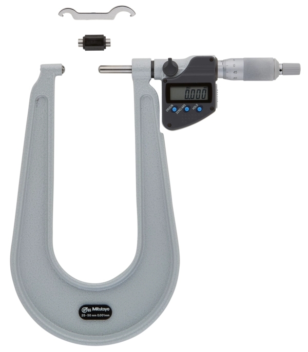 Digitale Bügelmessschraube IP65 25-50 mm, Amboss/Spindel sphärisch Produktbild img1 L