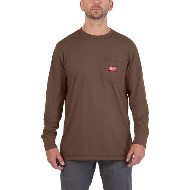WTLSBR-L ARBEITS-SHIRT LANG BRAUN Produktbild img1 L