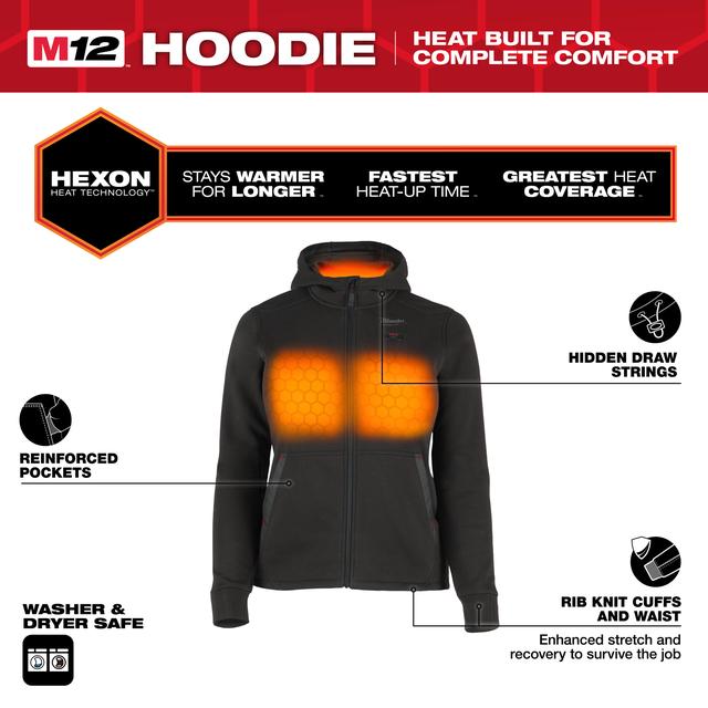 M12HHLBL5-0(L) HEATED HOODIE LADY BL  Produktbild img2 L