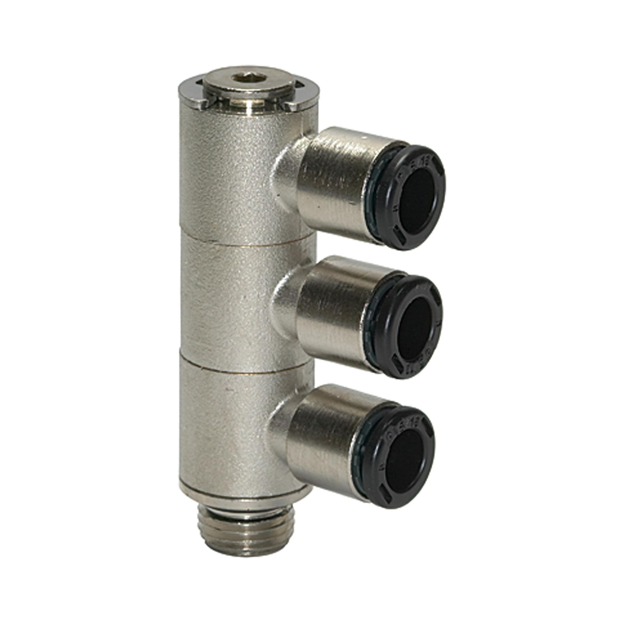 L-Mehrfachverteiler 3-fach »click-clock«, drehbar, G 1/8 a. Ø 6mm Produktbild img1 L