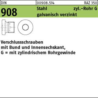 DIN 908 Stahl G 1 A galv. verzinkt gal Zn VE=S Produktbild img1 L