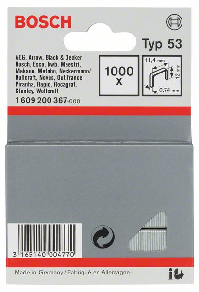 Feindrahtklammer Typ 53, 11,4 x 0,74 x 12 mm, 1000er-Pack Produktbild img1 L