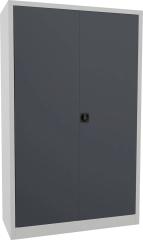 Flügeltürenschrank 4 Einlegeböden a 80kg RAL 7035/7016 B1200xT500xH1950mm Produktbild img1 L