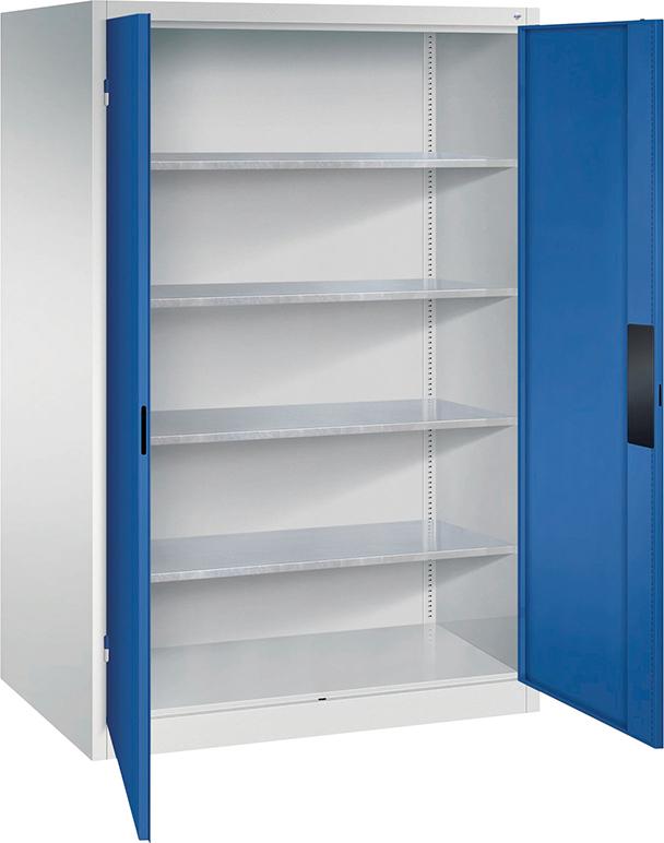 Flügeltürenschrank XXL B12000xT800xH1950 mm RAL 7035/5010,4Fachböden Tragkraft 110kg Produktbild img2 L